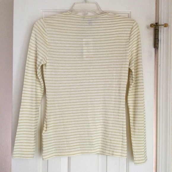 Ralph Lauren Metallic Gold Cream Stripe Top - Picture 2 of 7